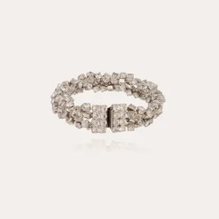 Trevise double bracelet rhodium finish