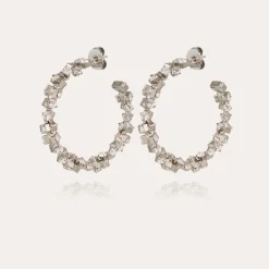Trevise hoop earrings rhodium finish