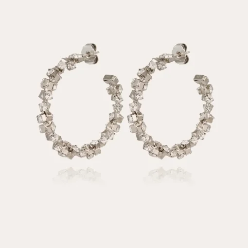 Trevise hoop earrings rhodium finish