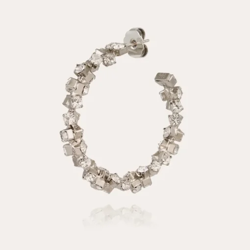 Trevise hoop earrings rhodium finish