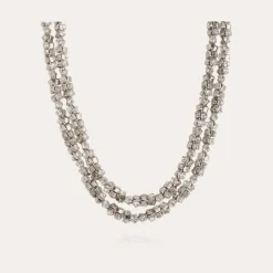 Trevise necklace rhodium finish
