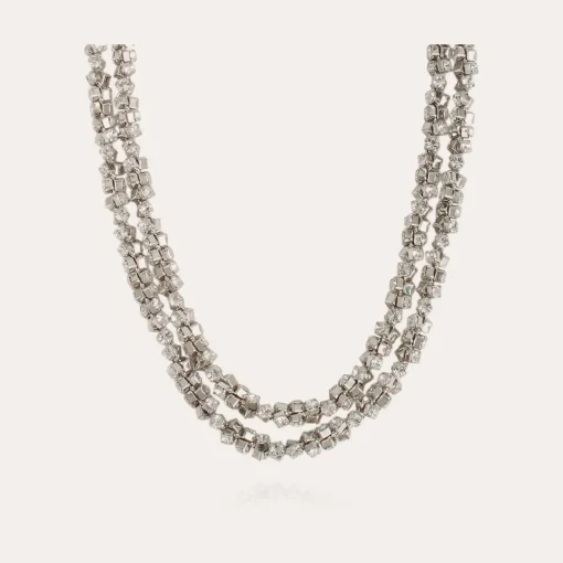 Trevise necklace rhodium finish