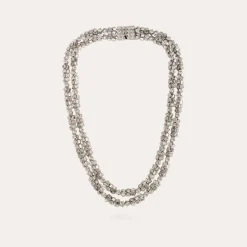 Trevise necklace rhodium finish