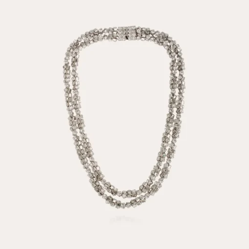Trevise necklace rhodium finish