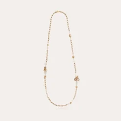 Victorien long necklace gold - White Mother-of-pearl