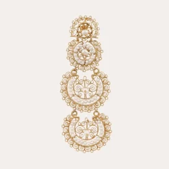 Yuca 3 rows earrings gold